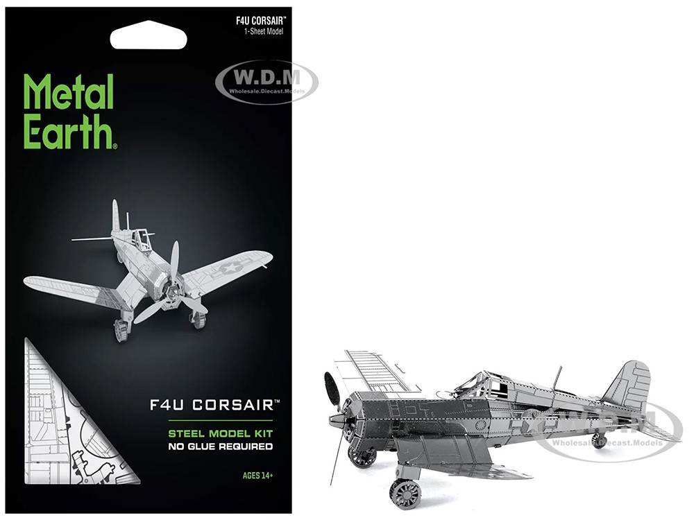 Metal Earth Model Kit Vought F4U Corsair Fighter Aircraft "United States Navy" (Moderate Difficulty) Steel Model by Metal Earth