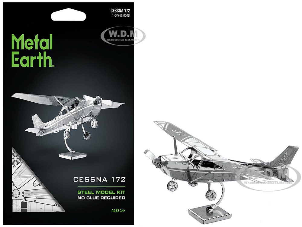 Metal Earth Model Kit Cessna 172 Skyhawk Aircraft (Moderate Difficulty) Steel Model by Metal Earth