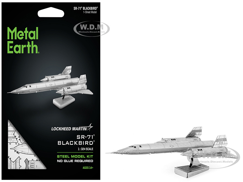 Metal Earth Model Kit Lockheed Martin SR-71 Blackbird Aircraft (Moderate Difficulty) Steel Model by Metal Earth