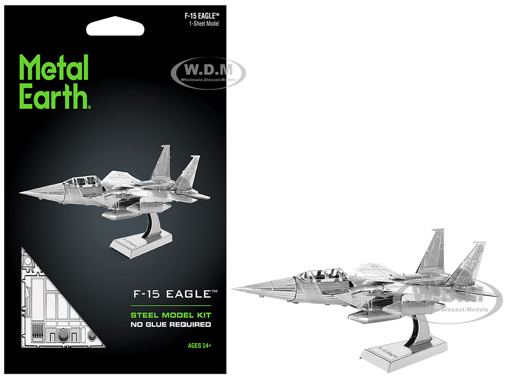 Metal Earth Model Kit McDonnell Douglas F-15 Eagle Fighter Aircraft (Moderate Difficulty) Steel Model by Metal Earth