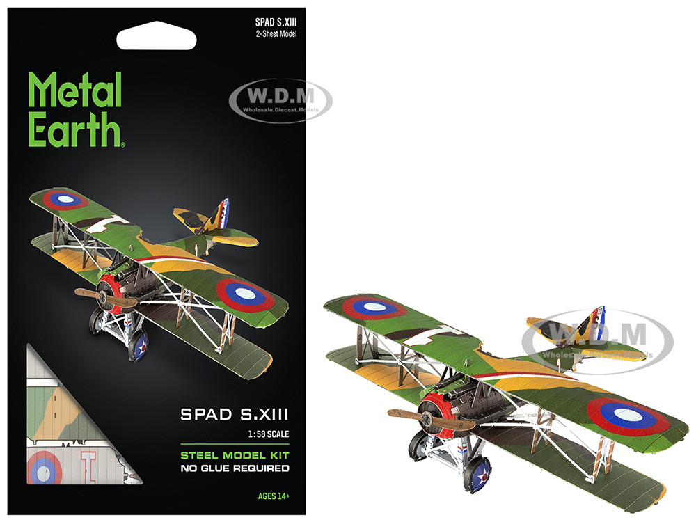 Metal Earth Model Kit SPAD S.XIII Fighter Aircraft "World War I" French Air Force (Moderate Difficulty) Steel Model by Metal Earth