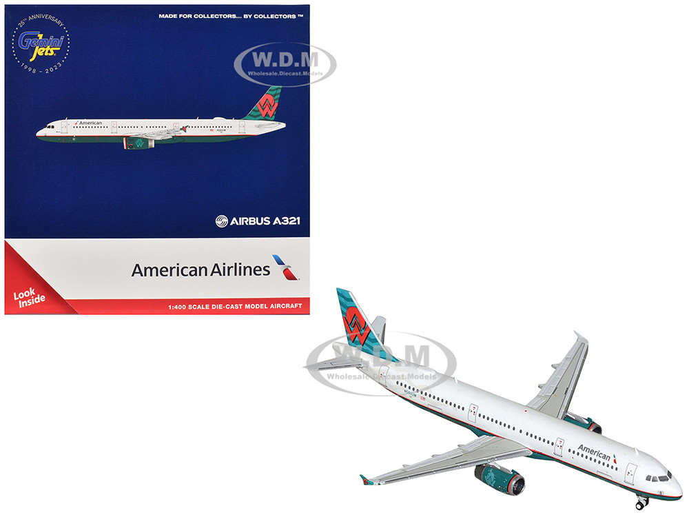 Airbus A321 Commercial Aircraft "American Airlines - America West Heritage Jet" (N580UW) White with Tail Graphics 1/400 Diecast Model Airplane by Gemi