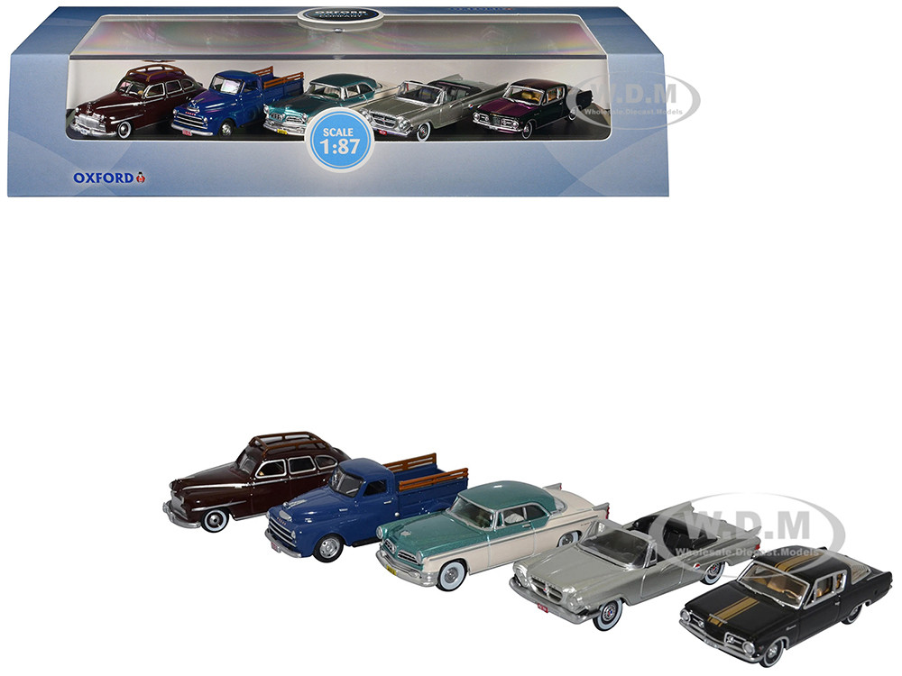 Chrysler Centenary 5 Piece Set 1/87 (HO) Scale Diecast Model Cars by Oxford Diecast