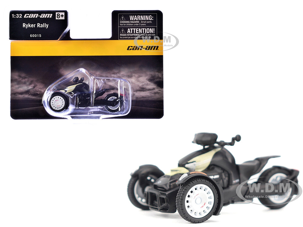 Brp Models 1:32 Can-Am Ryker Rally 3-Wheel Motorcycle Sand Storm and Black 1/32 Diecast Model by BRP Models