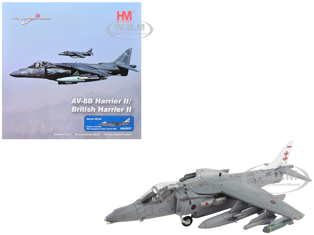 McDonnell Douglas AV-8B/British Harrier II GR.9A Aircraft "41 (R) Squadron, RAF Coningsby Air Base" (2006) Royal Air Force "Air Power Series" 1/72 Die