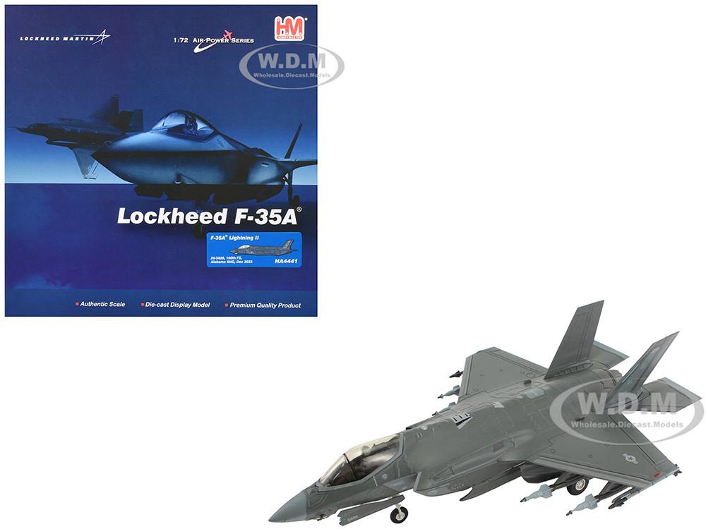 Lockheed Martin F-35A Lightning II Aircraft "100th Fighter Squadron, Alabama Air National Guard" (2023) United States Air Force "Air Power Series" 1/7