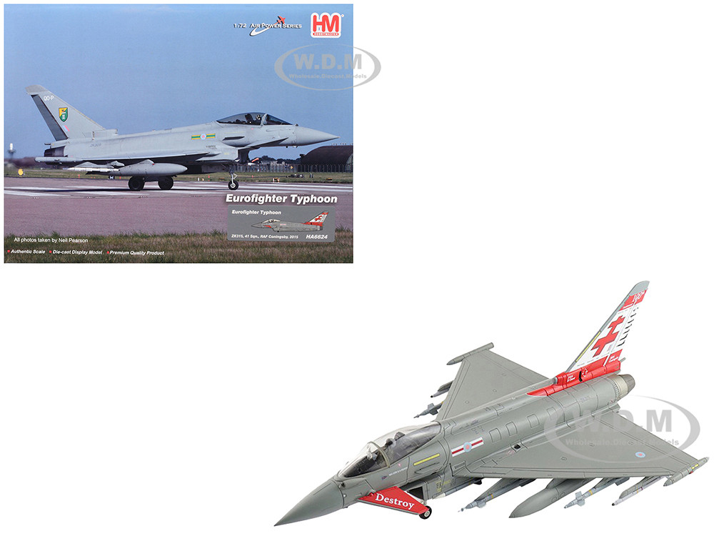 Eurofighter Typhoon Fighter Aircraft "ZK315, 41 Squadron, RAF Coningsby" (2015) Royal Air Force "Air Power Series" 1/72 Diecast Model by Hobby Master