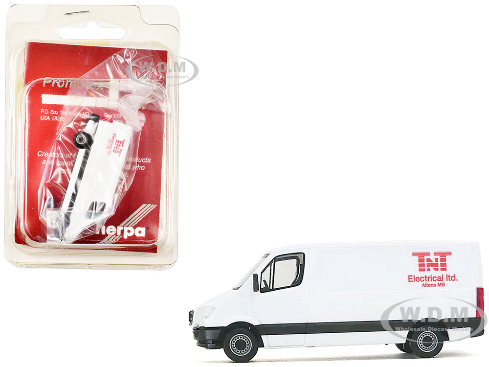 Mercedes-Benz Sprinter Van "TNT Electrical Ltd." (HO) Plastic White 1:87 diecast model Promotex