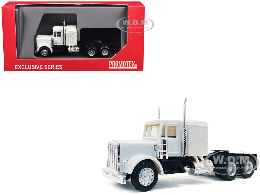 Promotex 1:87 Peterbilt Sleeper Cab White 1/87 (HO) Plastic Model Car by Promotex