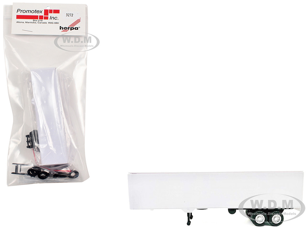 Promotex 1:87 40ft Dry Van Trailer White 1/87 (HO) Plastic Model by Promotex