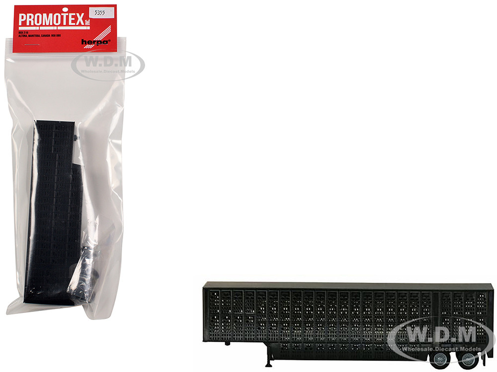 Promotex 1:87 Livestock Trailer Black 1/87 (HO) Plastic Model by Promotex