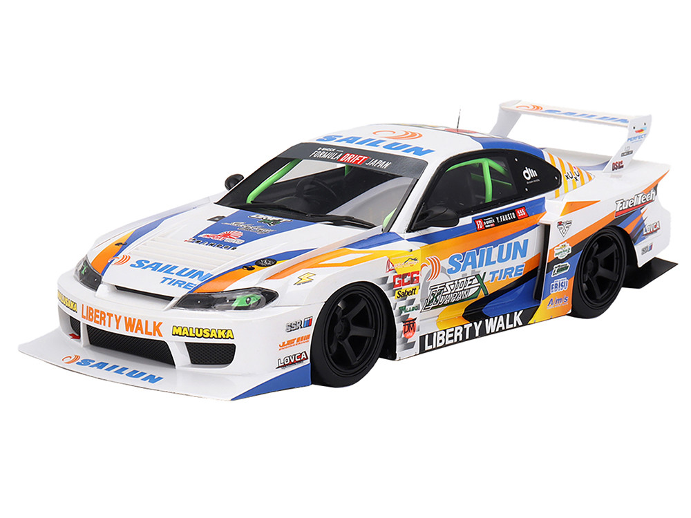 Nissan LB-Super Silhouette S15 SILVIA #555 Yukio Fausto "Formula Drift Japan" (2023) 1/18 Model Car by Top Speed
