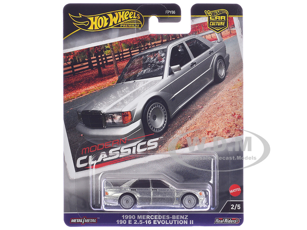 Hot Wheels 1990 Mercedes-Benz 190 E 2.5-16 Evolution II Silver Metallic "Modern Classics" Series Diecast Model Car by Hot Wheels