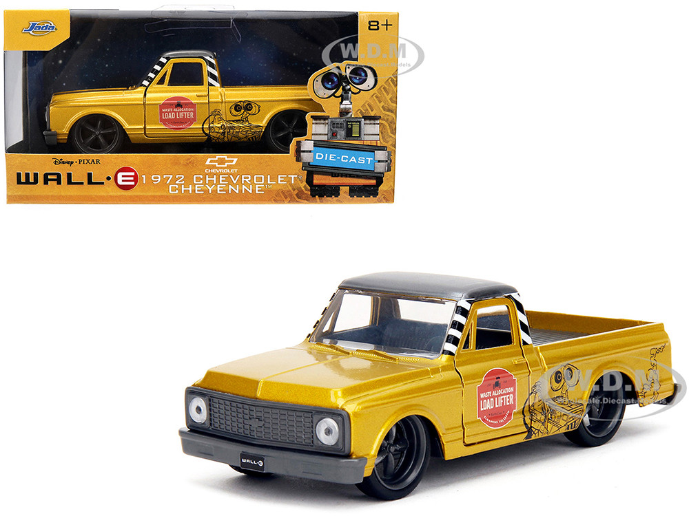 1972 Chevrolet Cheyenne Pickup Truck Top "Wall-E" (2008) Movie "Hollywood Rides" Series Gray 1:32 model Jada
