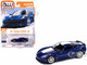 2018 Chevrolet Corvette Grand Sport Admiral Blue with White Stripe Sports Cars Series 1/64 Diecast Model Car Auto World 64452-AWSP176B