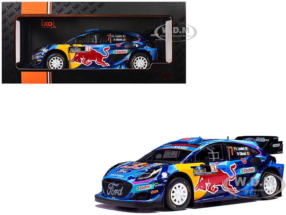 Ford Puma Rally1 #7 Pierre-Louis Loubet - Nicolas Gilsoul "Rally Sweden" (2023) 1/18 Diecast Model Car by IXO Models