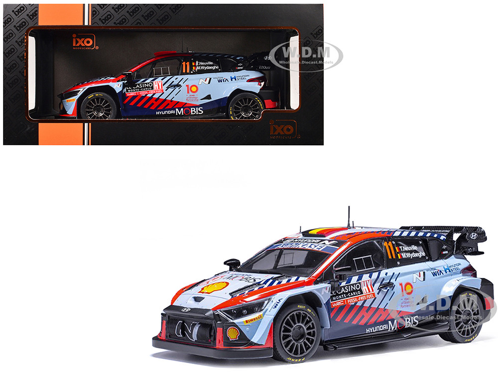 Hyundai i20 N Rally1 #11 Thierry Neuville - Martijn Wydaeghe Winner "Rallye Monte-Carlo" (2024) 1/18 Diecast Model Car by IXO Models