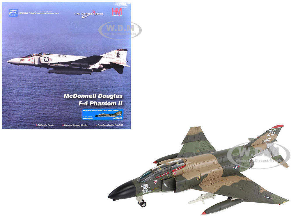 McDonnell Douglas EF-4C Wild Weasel Fighter-Bomber Aircraft "64-0840, 67th TFS, Korat RTAFB, Super Cocks Swiss Samilar" (1971) United States Air Force