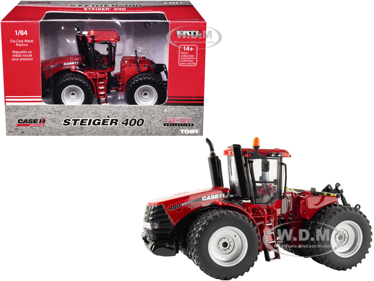 Case IH Steiger 400 Tractor with Dual Wheels Red "Prestige Collection" "Case Agriculture" Series 1/64 Diecast Model by ERTL TOMY