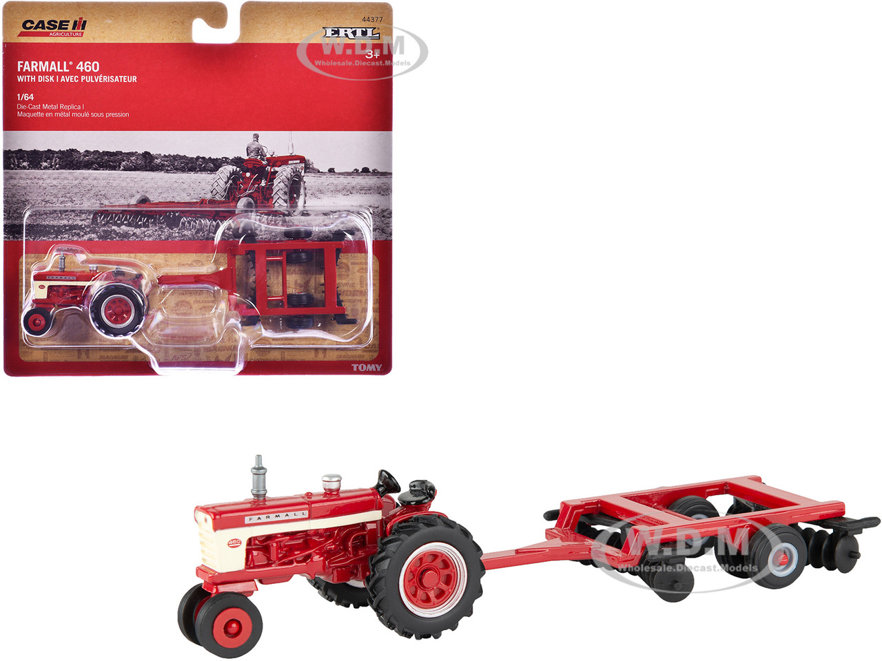 Ertl Tomy 1:64 Farmall 460 Tractor Red with Disk "Case Agriculture" Series 1/64 Diecast Model by ERTL TOMY