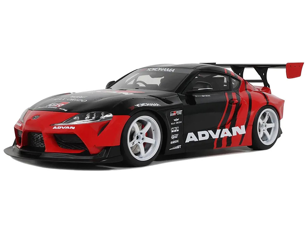 Gt Spirit 1:18 2020 Toyota Supra GR RHD (Right Hand Drive) "Advan" Black and Red 1/18 Model Car by GT Spirit