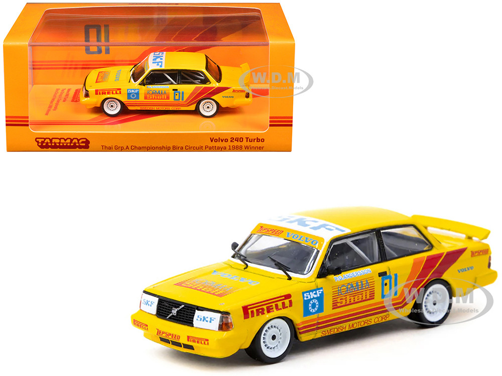 1988 Volvo 240 Turbo #01 Per-Gunnar Andersson Winner "Thai Group A Championship Bira Circuit Pattaya" ( ) "Hobby64" Series 1:64 model Tarmac Works