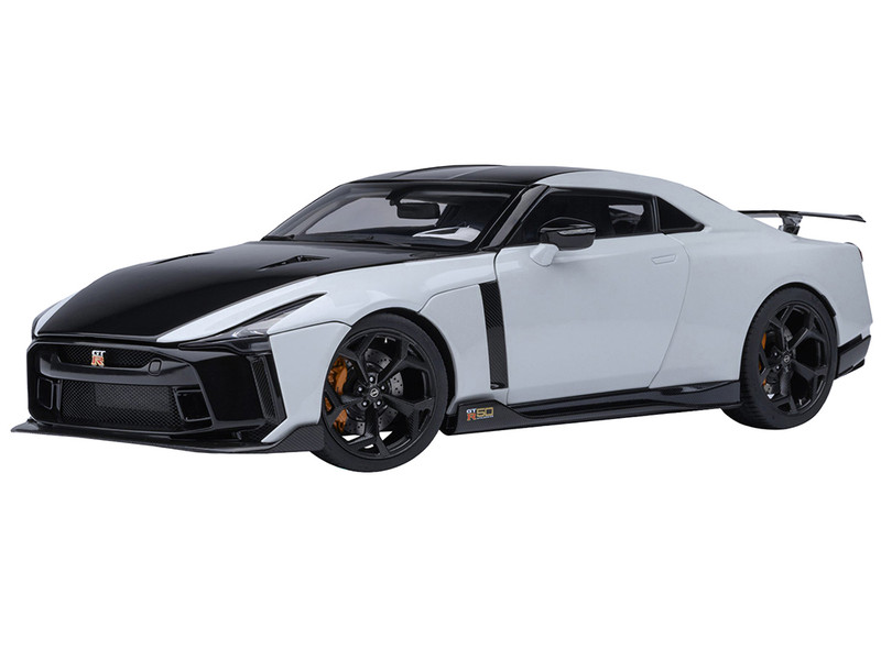 Nissan GT-R50 By ItalDesign Black and White Metallic 1/18 Model