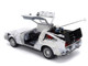 DMC DeLorean Time Machine Brushed Metal Frost Version with Lights Back to the Future 1985 Movie Hollywood Rides Series 1/24 Diecast Model Car Jada 36145