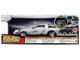 DMC DeLorean Time Machine Brushed Metal Frost Version with Lights Back to the Future 1985 Movie Hollywood Rides Series 1/24 Diecast Model Car Jada 36145