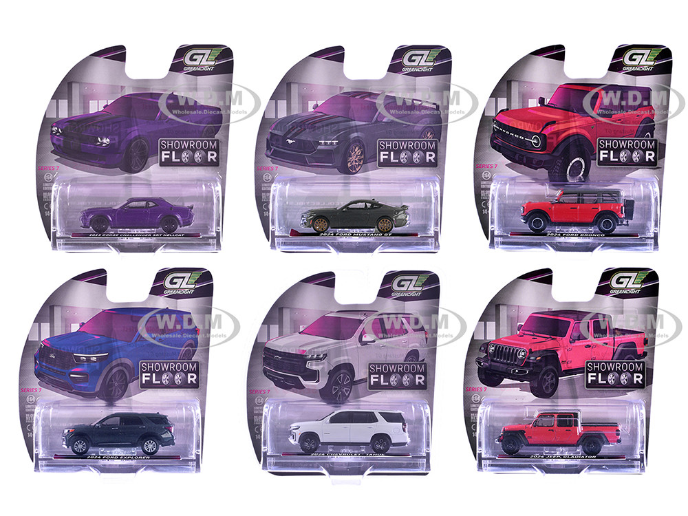 "Showroom Floor" Series 7 Set of 6 Cars 1/64 Diecast Model Cars by Greenlight