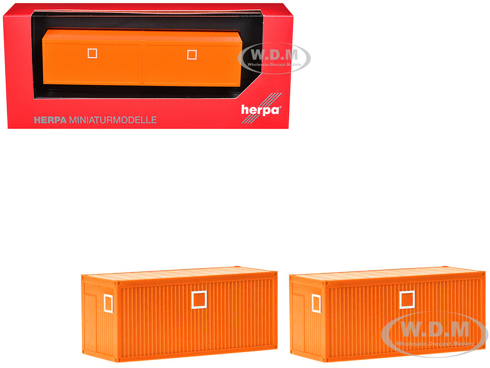 Mobile Offices Orange Set of 2 pieces 1/87 (HO) Plastic Model by Herpa
