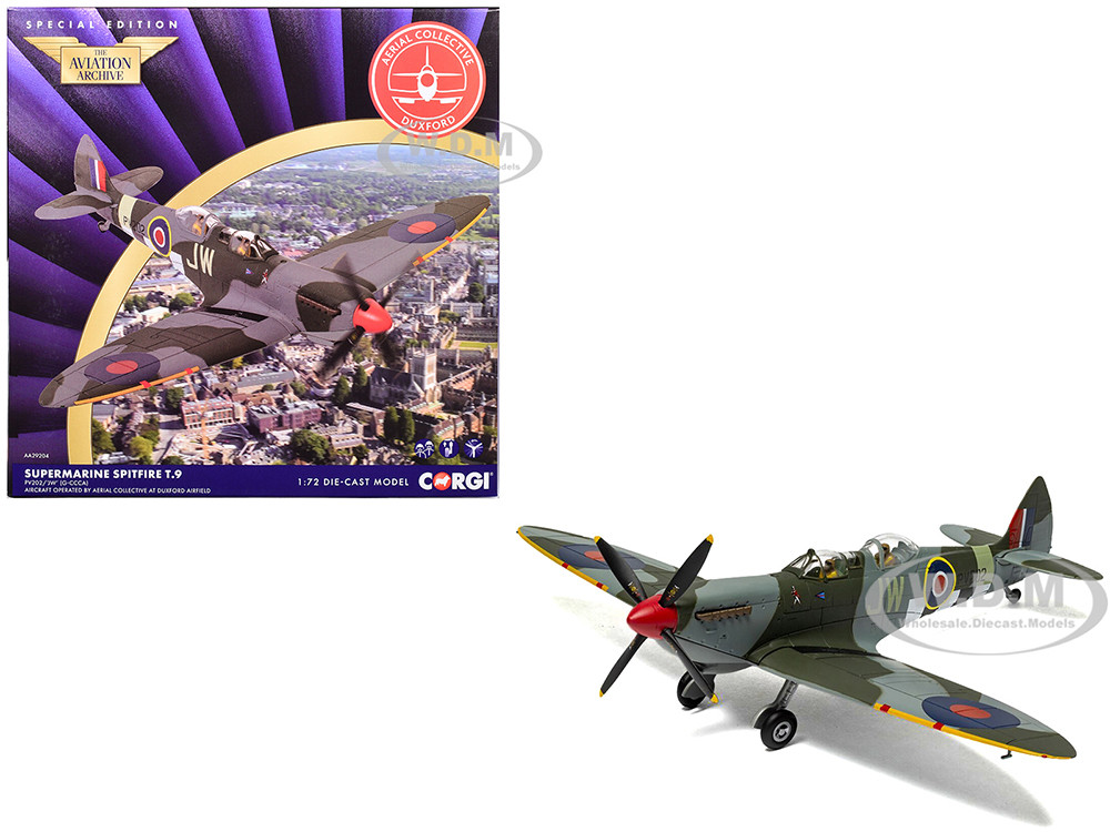 Supermarine Spitfire T.9 Aircraft "PV202, Aerial Collective at Duxford Airfield" British Royal Air Force "The Aviation Archive" Series 1/72 Diecast Mo