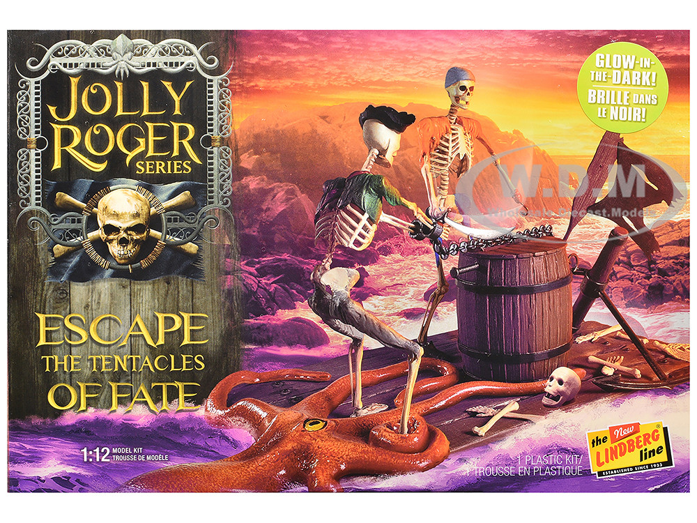 Skill 2 Model Kit Jolly Roger Series "Escape the Tentacles of Fate" Diorama Set 1/12 Scale Model by Lindberg