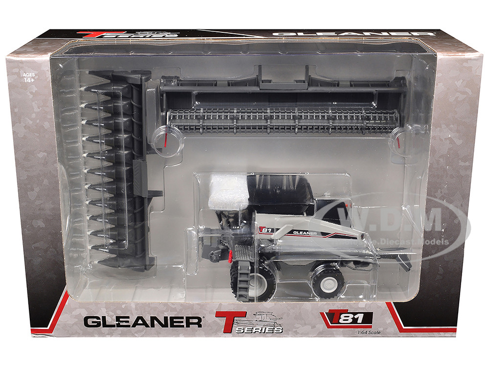 Gleaner T81 Combine with Grain Head and 12 Row Corn Head Gray 1/64 Diecast Model by SpecCast