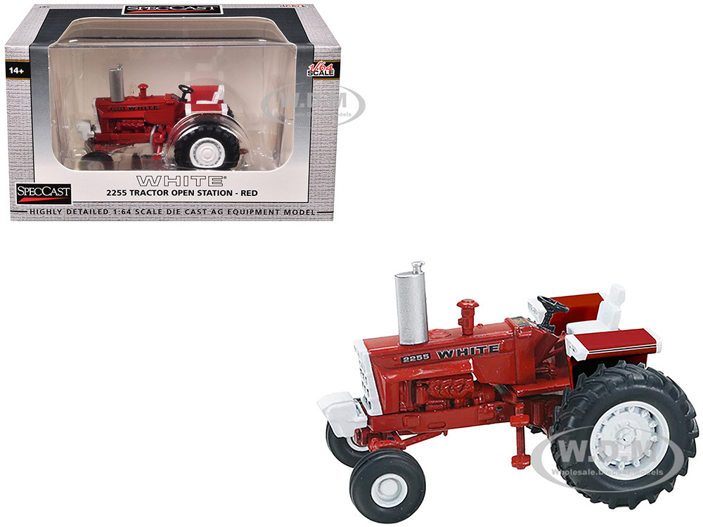 Speccast 1:64 White 2255 Open Station Tractor Red with White Accents 1/64 Diecast Model by SpecCast