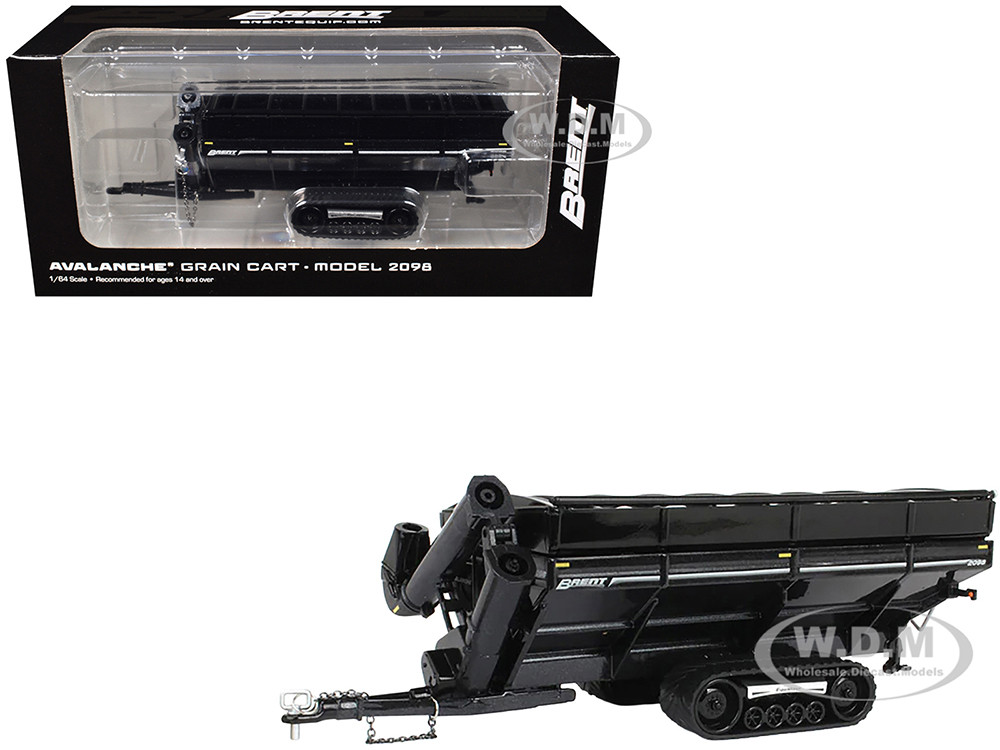 Brent 2098 Avalanche Grain Cart with Equalizer Tracks Black Metallic 1/64 Diecast Model by SpecCast