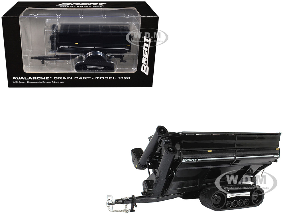 Brent 1398 Avalanche Grain Cart with Equalizer Tracks Black Metallic 1/64 Diecast Model by SpecCast