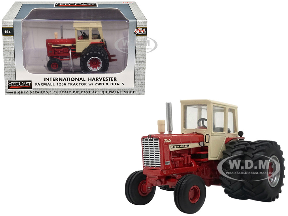 Speccast 1:64 International Harvester Farmall 1256 2WD Tractor with Dual Wheels Red with Cream Cab 1/64 Diecast Model by SpecCast