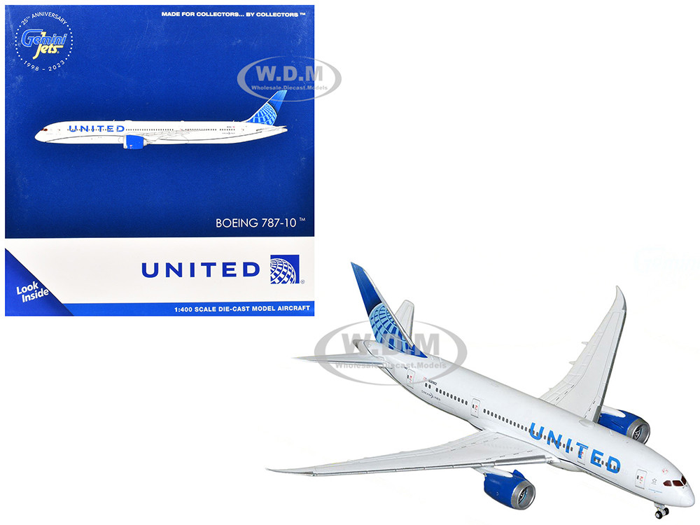 Boeing 787-8 Commercial Aircraft "United Airlines" (N26902) White with Blue Tail 1/400 Diecast Model Airplane by GeminiJets