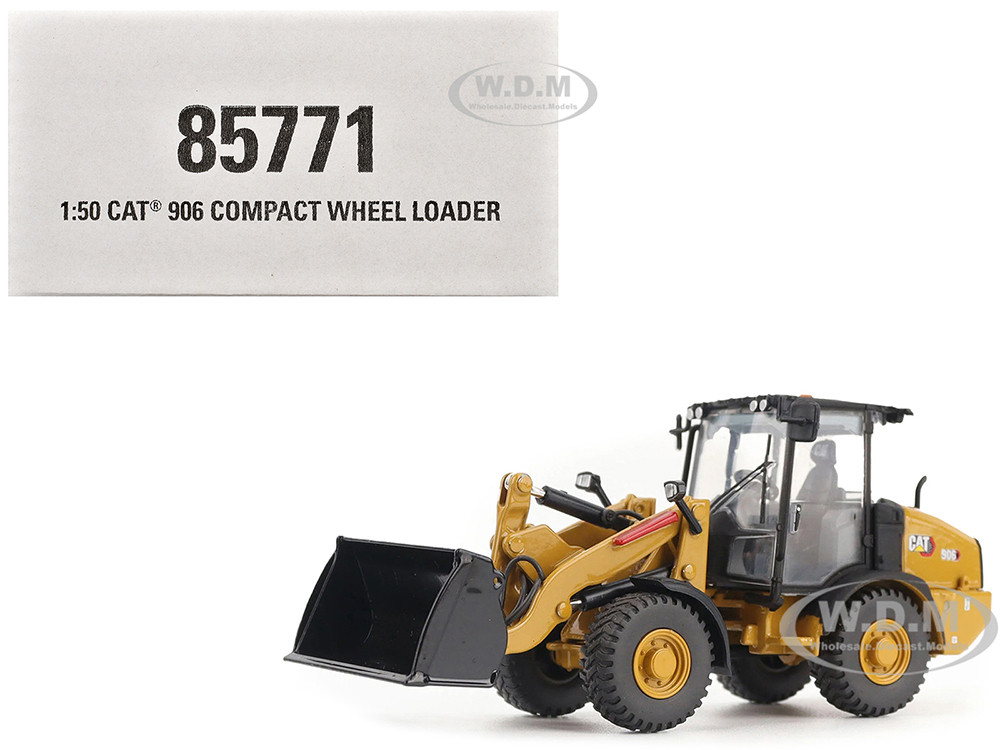 CAT Caterpillar 906 Compact Wheel Loader Yellow with Operator "High Line Series" 1/50 Diecast Model by Diecast Masters