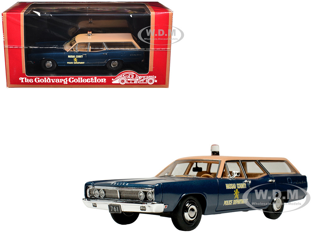 1970 Ford Country Squire Wagon Police Car "Nassau County Police Department" Blue and Tan Limited Edition to 200 pieces Worldwide 1/43 Model Car by Gol
