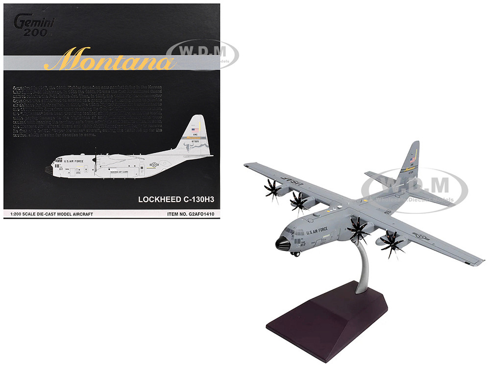 Lockheed C-130H3 Hercules Transport Aircraft "Montana Air National Guard, Great Falls ANGB" United States Air Force "Gemini 200" Series 1/200 Diecast