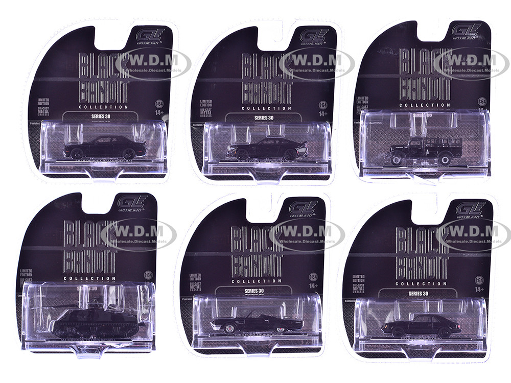 "Black Bandit" 6 piece Set Series 30 1/64 Diecast Model Cars by Greenlight