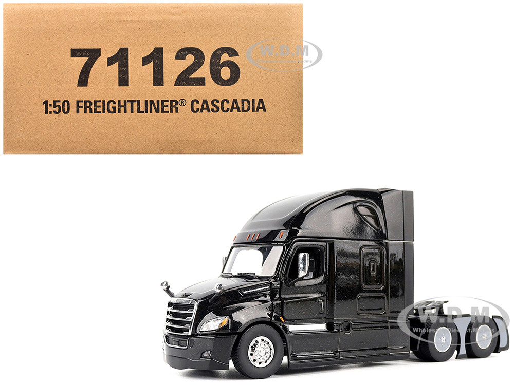 Freightliner New Cascadia Sleeper Cab Truck Tractor Black "Transport Series" 1/50 Diecast Model by Diecast Masters