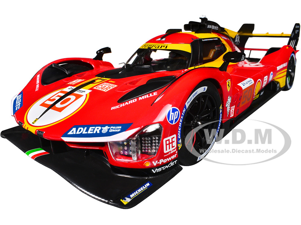 Ferrari 499P #50 Antonio Fuoco - Miguel Molina - Nicklas Nielsen "Ferrari AF Corse" Winner "24 Hours of Le Mans" (2024) "Racing" Series 1/18 Diecast M