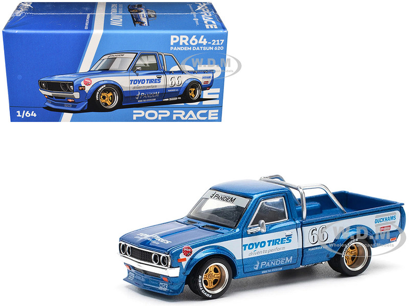 Datsun Pandem 620 Pickup Truck #66 Blue Metallic with White