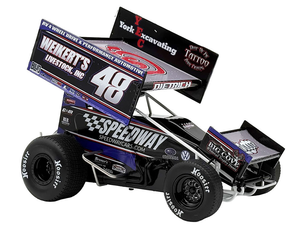 Winged Sprint Car #48 Danny Dietrich "Weikert's Livestock - Speedway Cars" Gary Kauffman Racing (2025) 1/18 Diecast Model Car by ACME