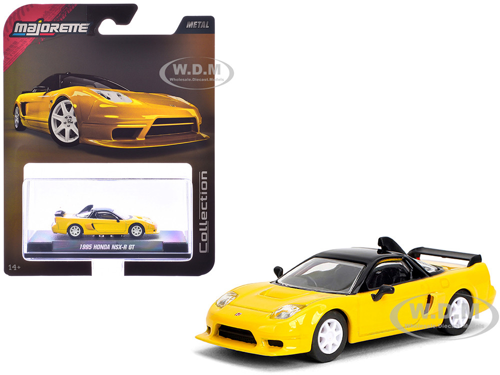 1995 Honda NSX-R GT RHD (Right Hand Drive) Yellow with Black Top “Collection” Series 1/64 Diecast Model Car by Majorette