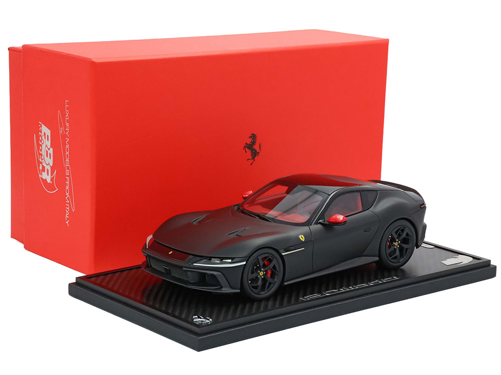 Bbr 1:18 Ferrari 12Cilindri with Panoramic Roof Matt Black with DISPLAY CASE Limited Edition to 48 pieces Worldwide 1/18 Model Car by BBR