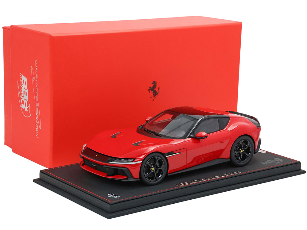 Bbr 1:18 Ferrari 12Cilindri Rosso Corsa Red with Black Top with DISPLAY CASE Limited Edition to 200 pieces Worldwide 1/18 Model Car by BBR
